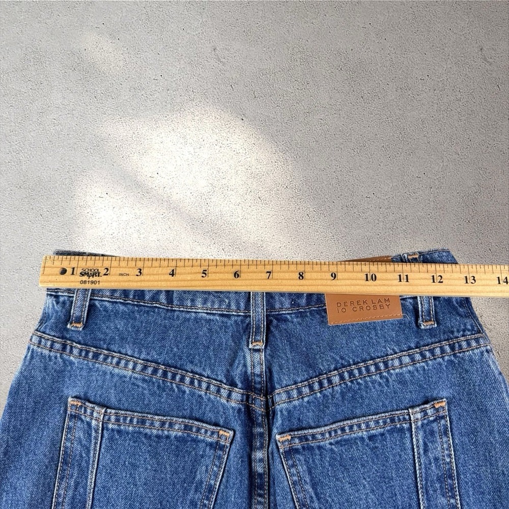 DEREK LAM 10 CROSBY Aine Asymmetrical Denim Skirt in Canal Sz 25 NWT - Picture 10 of 11